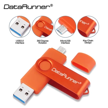 DataRunner OTG USB Флэш-накопитель для Телефона Android/планшета/ПК 32 ГБ 64 ГБ 256 ГБ Флешка microUSB 3,0 128 ГБ Высокоскоростная карта памяти