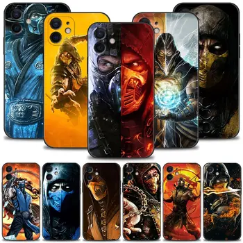 Игровой Чехол для телефона Mortal Kombat Для iPhone 15 14 13 12 11 Pro Max XS Max XR X 7 8 Plus 12 Mini Силиконовая Крышка Черного Цвета в виде Ракушки