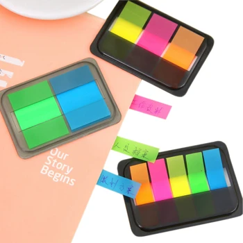 30 упаковок, классические съемные флуоресцентные цветные наклейки-памятки, классифицированные закладки, индекс, цветная панель Изображение 2