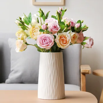Керамическая ваза для цветов в стиле минимализма для современной настольной полки, домашнего декора, камина, кухни, гостиной, центральных элементов офисного стола