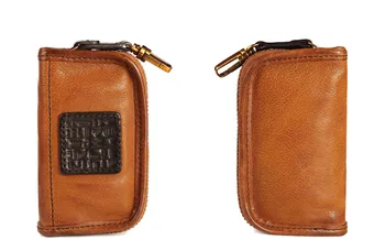 Органайзер дизайнерская роскошная женская сумка для ключей из натуральной кожи, повседневная модная повседневная сумка для ключей от автомобиля из натуральной воловьей кожи, кошелек для монет Изображение 2