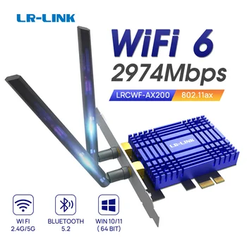 LR-LINK WiFi 6 PCIe WiFi Карта для настольных ПК AX200 Bluetooth 5,2, 3000 Мбит/с WiFi 802.11ax Двухдиапазонный беспроводной адаптер с MU-MIMO,