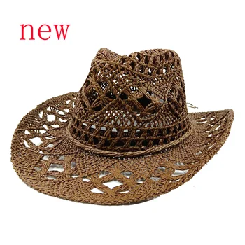 2023 Новая ковбойская Соломенная шляпа для Кофе, летняя дорожная пляжная шляпа, мужская и женская ковбойская шляпа в стиле вестерн, ковбойша