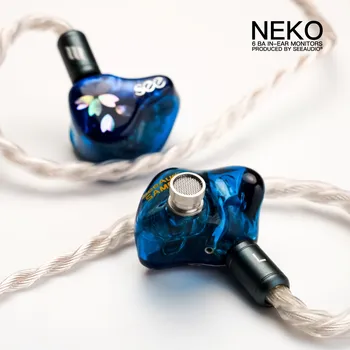 Наушники-вкладыши SeeAudio Neko 6BA IEMs с посеребренным кабелем EA CADMUS OCC, Проводные наушники Hi-Fi, наушники J-POP Music, 2Pin 0,78 Изображение 2