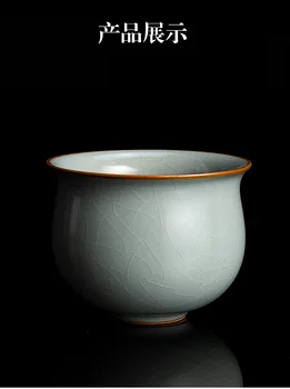 Azure Ru Ware Crack Ru Керамическая Чайная чашка Master Cup Керамический Поддерживающий Чайный набор кунг-фу Одинарная чашка для личного использования Изображение 2