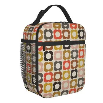Портативный ланч-бокс с абстрактными цветами Orla Kiely, герметичный термоохладитель в скандинавском стиле, сумка для ланча с изоляцией для еды, детская школьная сумка