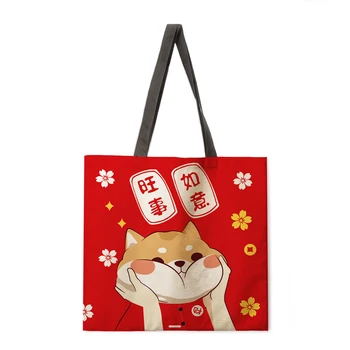 Уличная сумка для покупок, сумка Lucky cat, женская повседневная сумка, женская сумка через плечо, модная пляжная сумка, женская сумка Изображение 2
