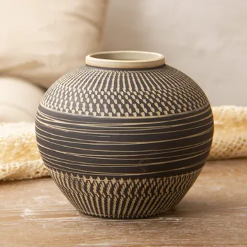 Украшение керамической вазы Цзиндэчжэнь, цветочная композиция для гостиной, ручная работа, нордическая ретро китайская ветряная цветочная композиция