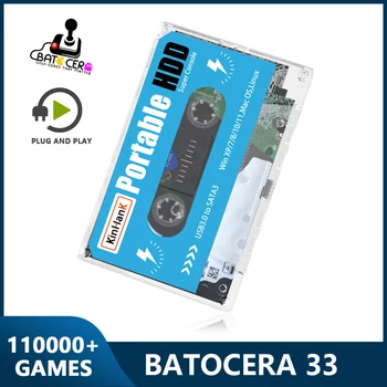 500G Портативный внешний жесткий диск Batocera 33 с 110000+ Играми для PS3/PS2/WII/PS1/N64/SS Эмулятор для Ноутбука/ПК/Windows
