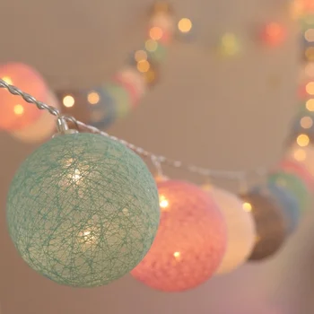 20 светодиодных ламп, Хлопковый шарик, Гирлянда, Милые Рождественские украшения, световые гирлянды для праздника, Свадьбы, Рождественской вечеринки, Рассеянный свет