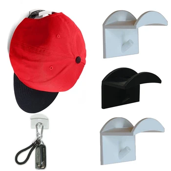 1 шт. Клейкий держатель для шляпы, Липкий Настенный крючок для бейсбольной кепки, Вешалка для хранения в шкафу, Многофункциональный органайзер для ключей