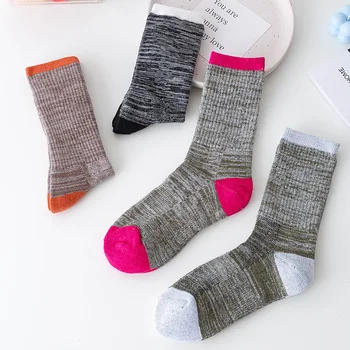 10 пар/осенне-зимние новые женские спортивные носки до середины икры, пара уличных хлопчатобумажных носков для женщин Изображение 2