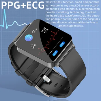 Новые неинвазивные умные часы для измерения уровня сахара в крови, ЭКГ + PPG, для Мужчин, для сердечного ритма, для здоровья, для кислорода в крови, для женщин, Водонепроницаемые спортивные часы Изображение 2