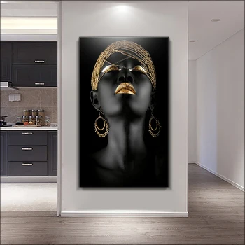 Картина на холсте, плакат, черная африканская сексуальная женщина, печать на холсте, настенная роспись в коридоре, художественная картина, плакаты и принты, домашний Декор