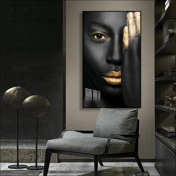 Картина на холсте, плакат, черная африканская сексуальная женщина, печать на холсте, настенная роспись в коридоре, художественная картина, плакаты и принты, домашний Декор Изображение 2