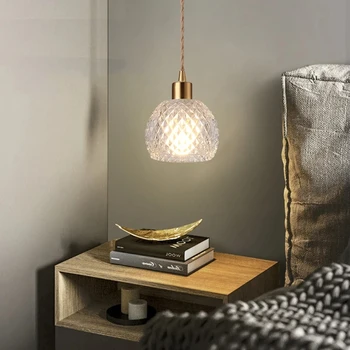 Роскошная люстра 2023 в Скандинавском стиле, современная светодиодная Креативная Простая Подвесная лампа из латуни и стекла, подходящая для ламп в спальне и столовой