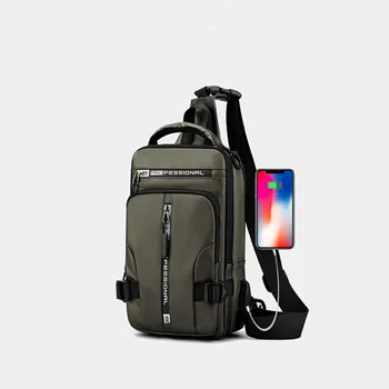 Новая мужская многофункциональная нагрудная сумка для отдыха, косая сумка на одно плечо, водонепроницаемый тканевый рюкзак