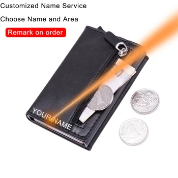 DIENQI Carbon Rfid Держатель для кредитных карт, мужские кожаные металлические кошельки, тонкий держатель для монет, чехол для банковских карт, минималистичный кошелек для путешествий
