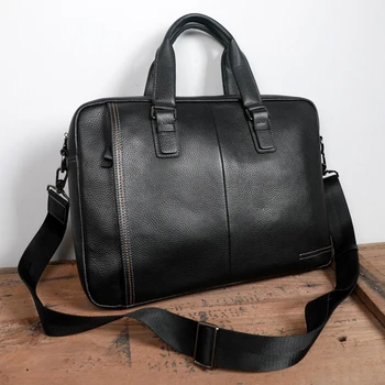 AETOO, мужская сумка из воловьей кожи для поездок на работу и отдыха, кожаный портативный портфель, сумка для компьютера большой емкости, мягкая кожаная сумка
