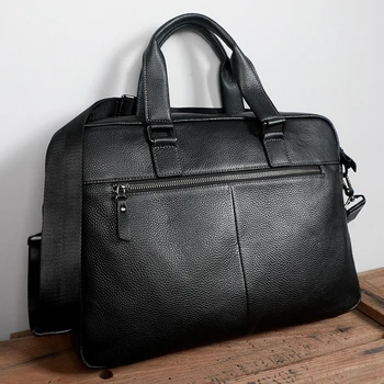 AETOO, мужская сумка из воловьей кожи для поездок на работу и отдыха, кожаный портативный портфель, сумка для компьютера большой емкости, мягкая кожаная сумка Изображение 2