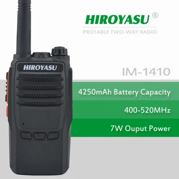 Портативная рация HIROYASU IM-1410 мощностью 7 Вт УВЧ 400-520 МГц с фонариком и литий-ионным аккумулятором большой емкости 4250 мАч