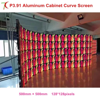 Кривой светодиодный экран P3.91 500*500 мм, водонепроницаемый, из литого под давлением алюминия, дисплей для арендного шкафа Изображение 2