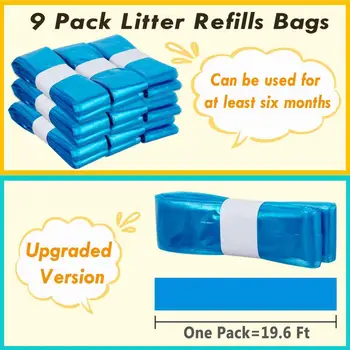 Универсальные сумки для подгузников Вместимость мусорных пакетов для подгузников 8 шт., впитывающий запах полиэтиленовый материал, Детское ведерко для подгузников Breeze для широкого Изображение 2
