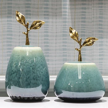 Креативное новое китайское керамическое украшение для гостиной, ТВ-шкафа, домашней Маленькой вазы, офисных украшений, цветочной посуды