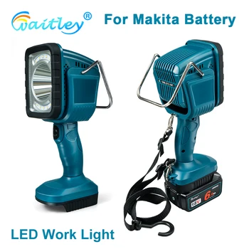 Фонарик светодиодный рабочий светильник для батареи Makita 14/18 В Портативный прожектор для кемпинга на открытом воздухе Прожектор SOS лампа BL1830 Внешний штекер