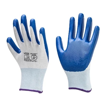 Защитные Рабочие перчатки Бесшовная Трикотажная рабочая перчатка из нитриловой резины, промышленная защитная перчатка для мужчин Изображение 2