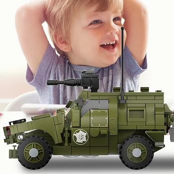 WW2 Военная Французская Модель Колесного Бронетранспортера VBL MOC Танк Строительные Блоки Детские Развивающие Сборные Игрушки Подарки Для мальчиков Изображение 2