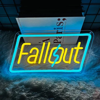 Неоновая светодиодная вывеска Fallout для декора стен Украшение игровой комнаты Неоновые световые вывески Fallout Спальня Гостиная Игровая комната Декор для вечеринок
