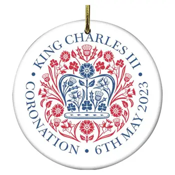 Сувенир для Коронации короля Чарльза III, Британский Новый Кулон для Коронации короля, Двухсторонний печатный шарм, Памятный подарок