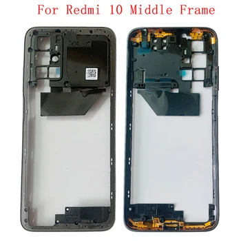 Средняя рама, центральное шасси, корпус телефона для Xiaomi Redmi 10, Рамка, крышка с кнопками, Запчасти для ремонта