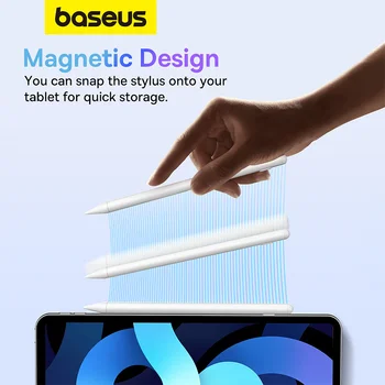 Baseus Stylus Lite со светодиодом для Apple Pencil iPad, отклоняющая ладонь, сенсорная ручка с магнитным дизайном для планшета, аксессуары для iPad Изображение 2