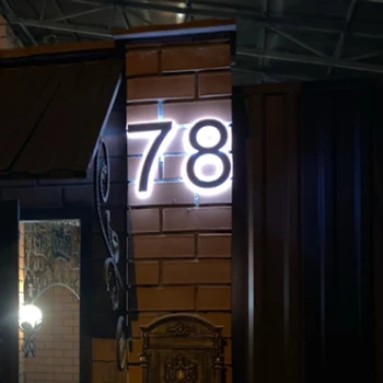 Светодиодные наружные водонепроницаемые цифры названия дома снаружи акриловые металлические номера домов с подсветкой, таблички для дверей комнат квартир