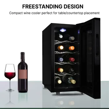 Охладитель вина Koolatron на 10 бутылок, термоэлектрический отдельно стоящий холодильник для вина Изображение 2