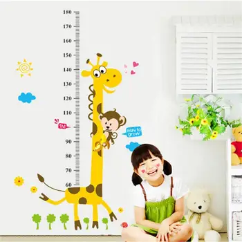 Наклейки с высотой Декоративные наклейки на стены для детских комнат Мультяшные обои Наклейки с измерением высоты
