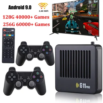 Игровая консоль G11 Pro со 128 Г 40000 Ретро-играми, Беспроводные Геймпады, Игровая приставка 4K HD Wifi TV Box для PSP/SNES/GBA/MD