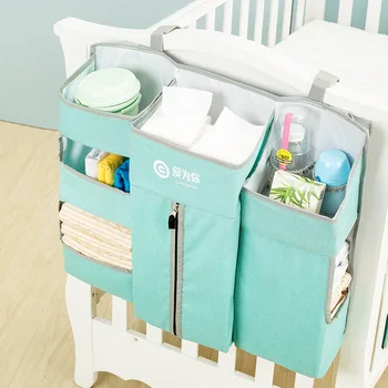 Органайзер для хранения детской кроватки для новорожденных, подвесной органайзер для детских принадлежностей, комплект постельного белья, сумка для хранения подгузников Изображение 2