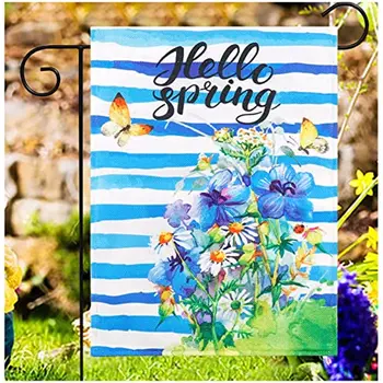 Новый Весенний садовый флаг 12x18 дюймов, двусторонний, с цветочным рисунком, флаг Весеннего сада, для украшения газона, двора, на открытом воздухе