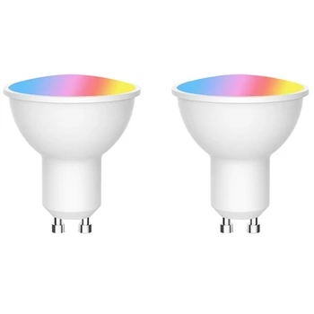 2X Gu10 Прожектор Wifi Умная лампа Для домашнего Освещения 5 Вт RGB + CW (2700-6500 К) Волшебная светодиодная лампа с изменяющимся цветом
