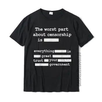 Либертарианская футболка против цензуры, маленькое правительство - худшая часть Популярного летнего топа, Футболки, хлопковые мужские топы, летние футболки