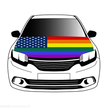 Флаги США с радужными флагами на крышке капота автомобиля 3,3x5ft/5x7ft из 100% полиэстера, баннер на капоте автомобиля