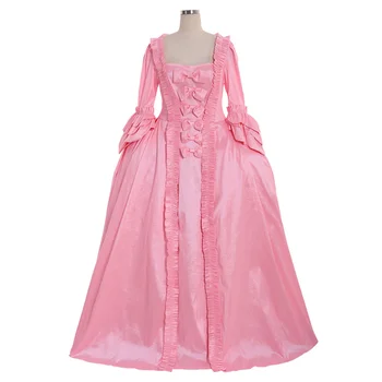 Костюм Марии-Антуанетты 18 века Для взрослых Женщин, бальное платье Принцессы в викторианском стиле рококо, Колониальное Нарядное розовое платье для вечеринки