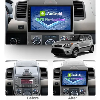 4G Carplay для Kia Soul 2009-2013 9 Дюймов Android Радио 2 Din Автомобильный мультимедийный плеер Навигация GPS WIFI Головное устройство Стерео Изображение 2
