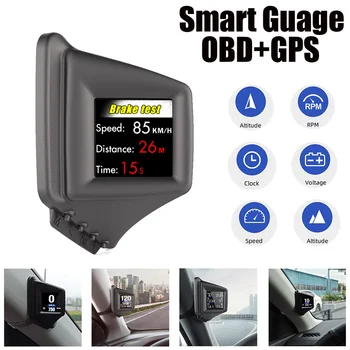 AP-1 Hud Головной Дисплей HUD Гаджет M43 OBD2 + GPS Двойной Режим 100% для всех автомобилей Охранная Сигнализация RPM MPH & KMH Цифровой Одометр Скорости