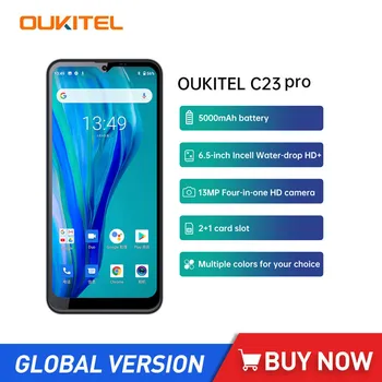 OUKITEL C23 Pro 4 ГБ ОЗУ 64 ГБ ПЗУ MT6762V Смартфоны 4G LTE Android 10,0 5000 мАч Аккумулятор 13 МП Камера OTG 5 В/2A Мобильный телефон