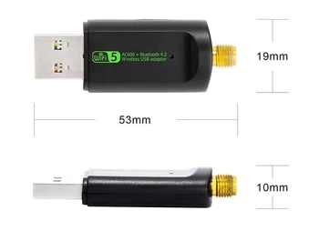 USB WIFI Bluetooth Адаптер Adaoter Бесплатный драйвер Беспроводная Сетевая карта Двухдиапазонная 2,4 G 5 ГГц 600 Мбит с Wi Fi Адаптер Bluletooth Изображение 2