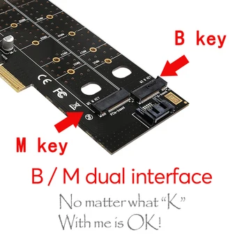 Uthai T15 PCIe для M.2 NVMe SSD NGFF карта адаптера 110 мм M Ключ плюс B ключ двойная карта расширения PCI-E X4 X8 X16 подходит для 2 Msata SSD Изображение 2